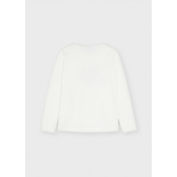 Βαμβακερή μπλούζα με μπροκάρ καρδιά, λευκή Mayoral 272780 2