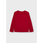 Βαμβακερή μπλούζα με μπροκάρ καρδιά, σε κόκκινο χρώμα Mayoral 272794 2