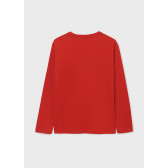 Βαμβακερή μπλούζα με επιγραφή, σε κόκκινο χρώμα Mayoral 272831 2