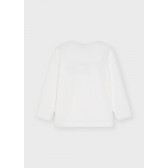 Βαμβακερή μπλούζα με παγιέτα, λευκή Mayoral 272924 5