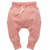 Βαμβακερό παντελόνι με ραμμένη απλικέ καρδιά για μωρό, ροζ Pinokio 272981 