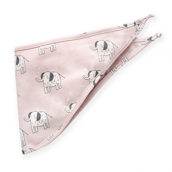 Βαμβακερή μπαντάνα με μωρά ελέφαντες, ροζ Pinokio 273002 