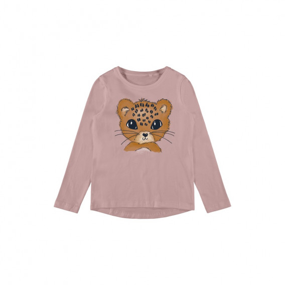 Οργανική βαμβακερή μπλούζα με εκτύπωση, ροζ Name it 273523 5