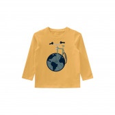 Οργανική βαμβακερή μπλούζα με εκτύπωση τροχού, κίτρινη Name it 273528 5