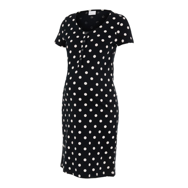 Οργανικό βαμβακερό φόρεμα για έγκυες γυναίκες με φιγούρα, μαύρο  273567