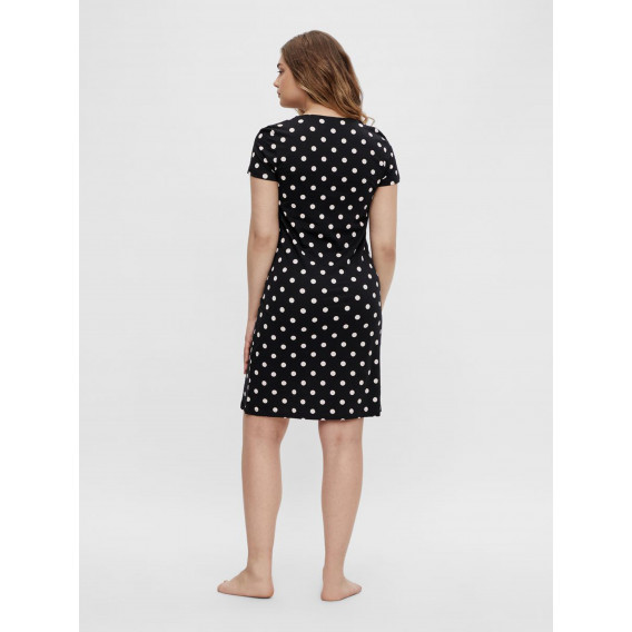 Οργανικό βαμβακερό φόρεμα για έγκυες γυναίκες με φιγούρα, μαύρο Mamalicious 273569 3