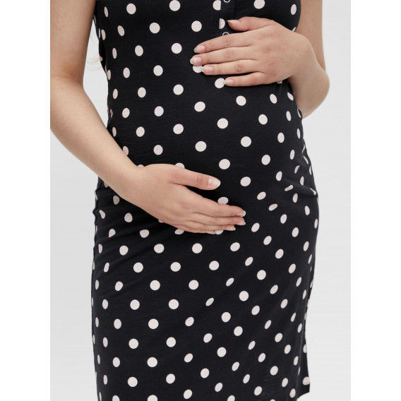 Οργανικό βαμβακερό φόρεμα για έγκυες γυναίκες με φιγούρα, μαύρο Mamalicious 273572 6