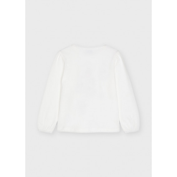 Βαμβακερή μπλούζα με τρισδιάστατη εφαρμογή, λευκή Mayoral 273868 2