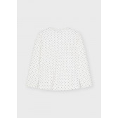 Βαμβακερή μπλούζα με φιγούρα και καρδιές από πούλιες, λευκή Mayoral 273874 2