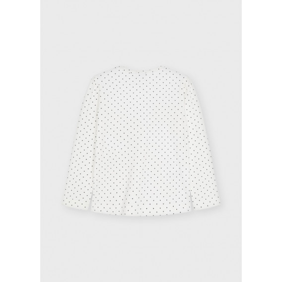 Βαμβακερή μπλούζα με φιγούρα και καρδιές από πούλιες, λευκή Mayoral 273874 2
