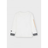 Βαμβακερή μπλούζα με εκτύπωση skateboarder, λευκή Mayoral 273885 2