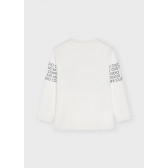 Βαμβακερή μπλούζα με τσέπη και επιγραφές, λευκή Mayoral 273900 2