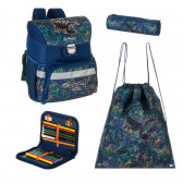 Σετ σακίδιο πλάτης με τσάντα και δύο ταξιδιωτικές τσάντες για αγόρι, μπλε Herlitz 274160 