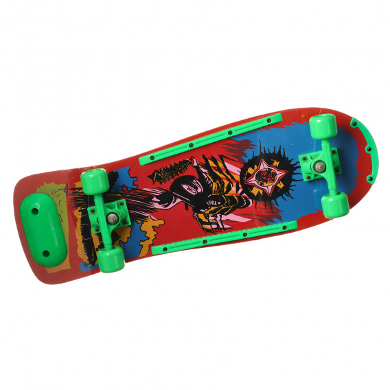 Skateboard, c-480, κόκκινο με πράσινες πινελιές Amaya 274449 2