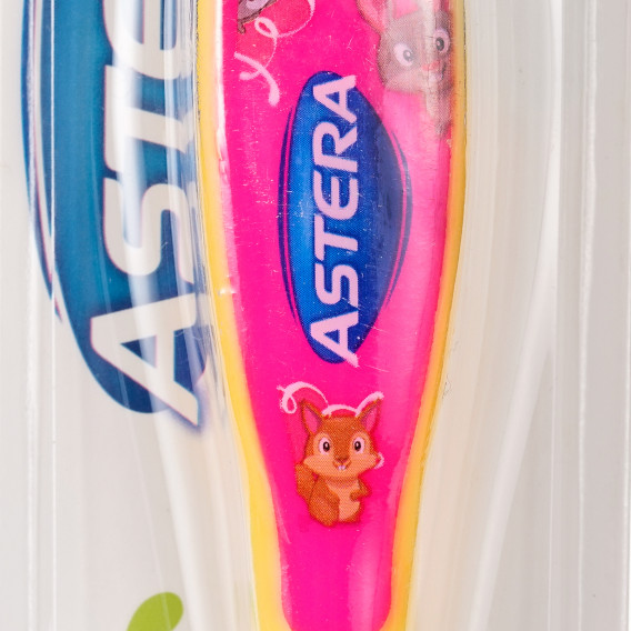 Εξαιρετικά απαλή παιδική οδοντόβουρτσα, κίτρινη και ροζ Astera 274735 2