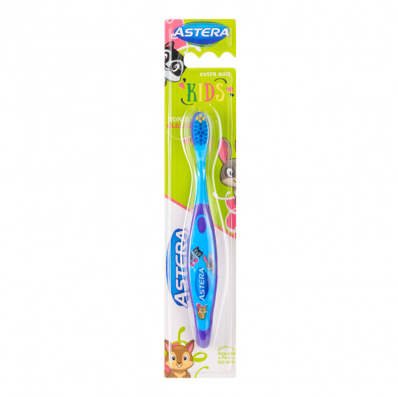 Εξαιρετικά απαλή παιδική οδοντόβουρτσα, μοβ και μπλε Astera 274857 