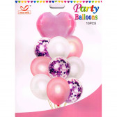 Σετ 10 ροζ μπαλόνια Ikonka 275539 2
