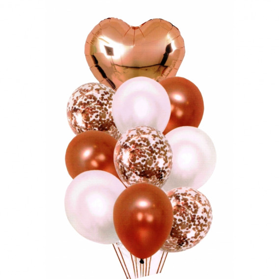 Σετ 10 μπαλονιών σε ροζ χρυσό Ikonka 275540 