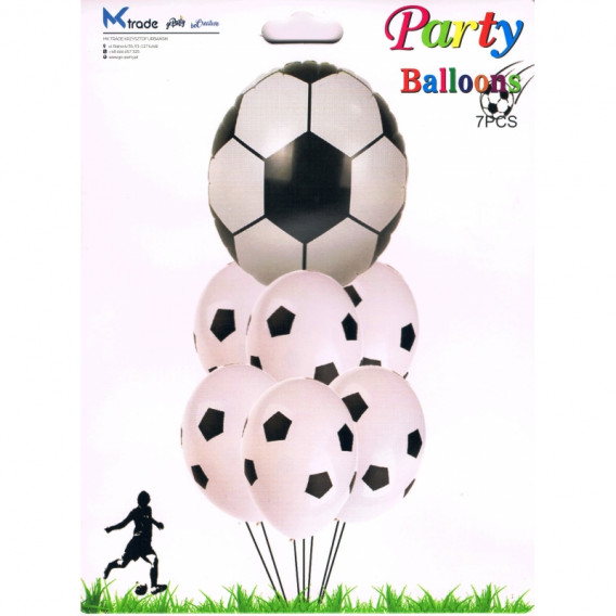 Σετ 7 μπαλονιών με μοτίβα ποδοσφαίρου Ikonka 275545 2