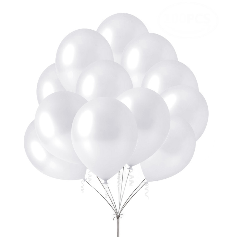 Σετ 80 μπαλονιών σε λευκό περλέ  275552