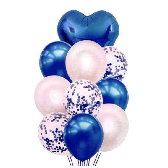 Σετ 10 μπαλονιών σε σκούρο μπλε χρώμα Ikonka 275563 