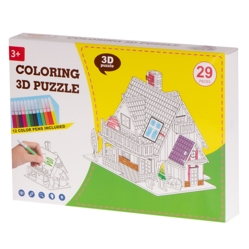 3D παζλ χρωματισμού - Σπίτι, 29 τεμάχια  275582