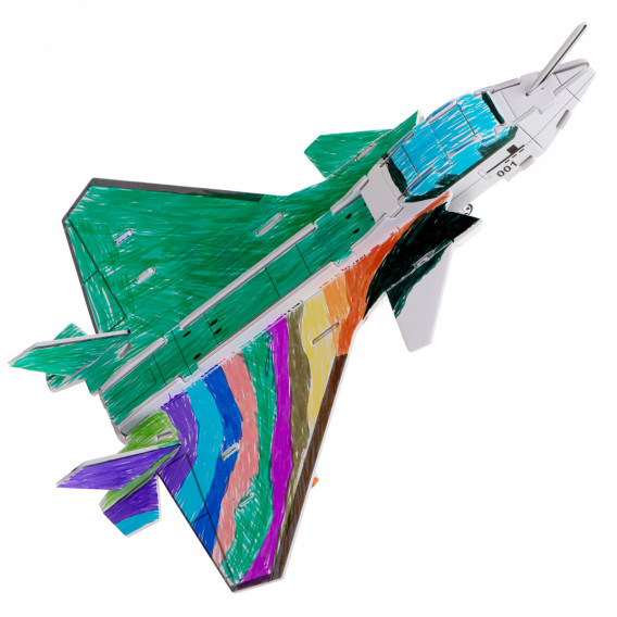 3D χρωματισμός - παζλ Αεροπλάνο, 28 κομμάτια  Ikonka 275589 5