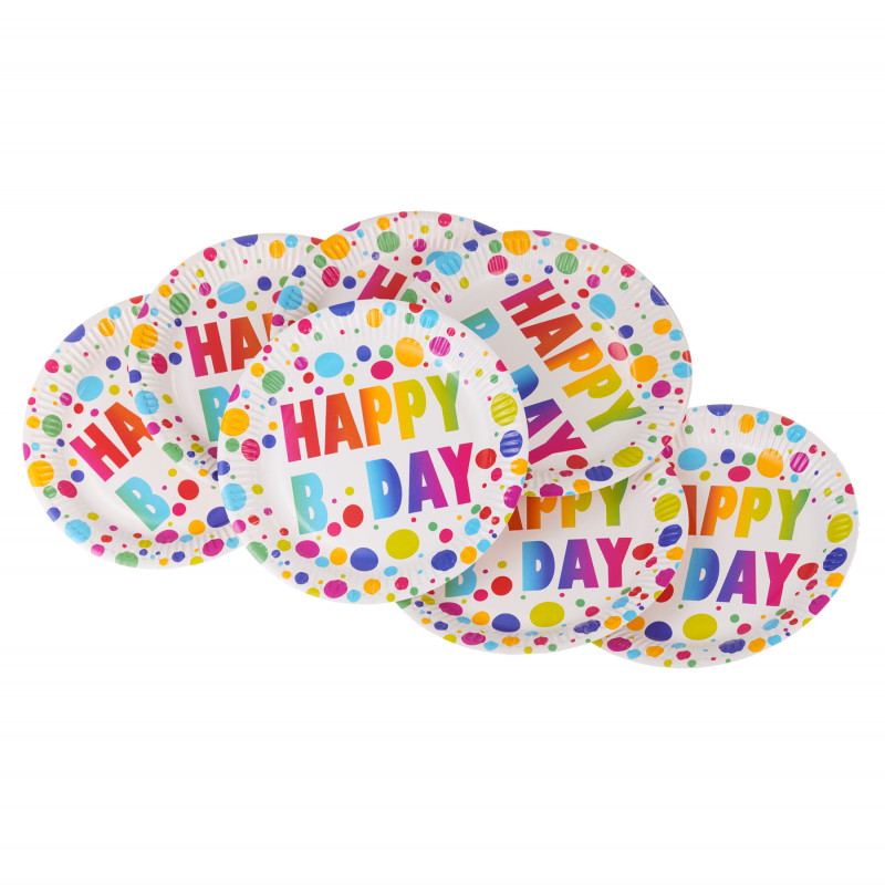 Πιάτα από χαρτόνι 8 τεμ. "Happy Birthday" - Happy Birthday Lollipops, 22,7 εκ.  275685