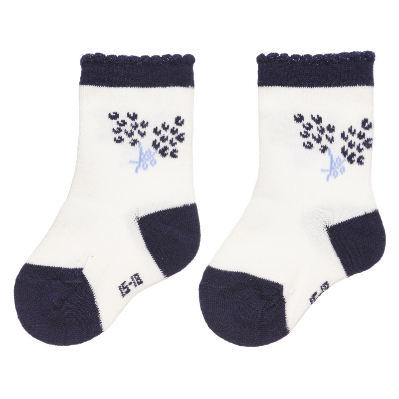 Βρεφικές κάλτσες σε λευκό και μπλε χρώμα, για κορίτσι  275844