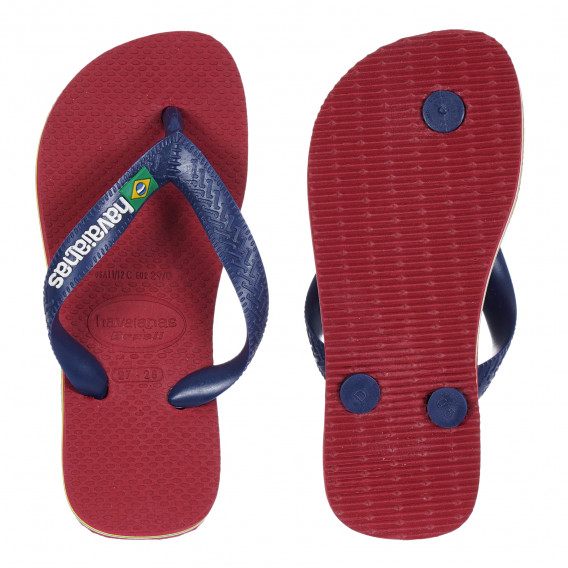 Flip-flops με το εμπορικό σήμα και μπλε τόνους, κόκκινο Havaianas 276041 3
