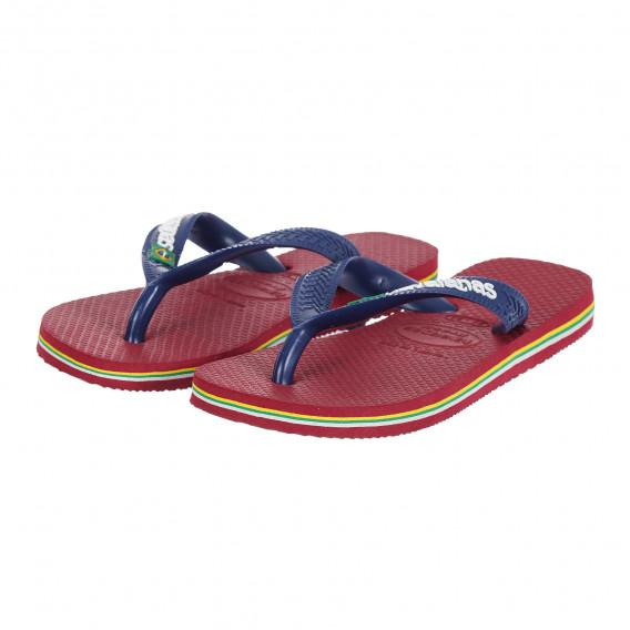 Flip-flops με το εμπορικό σήμα και μπλε τόνους, κόκκινο Havaianas 276042 