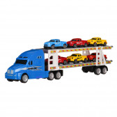 Αυτομεταφορέας με 6 καρτ, μπλε 39 εκ. Dino Toys 276169 