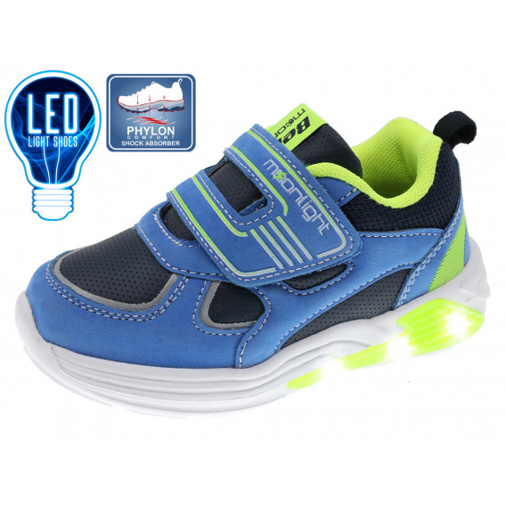 Φωτεινά αθλητικά παπούτσια με νέον τόνους, μπλε Beppi 276616 