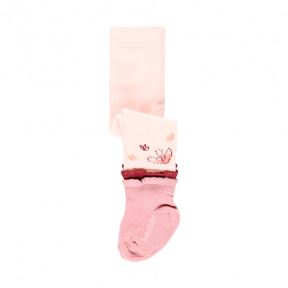 Βρεφικό καλσόν με floral print, ροζ Boboli 276707 