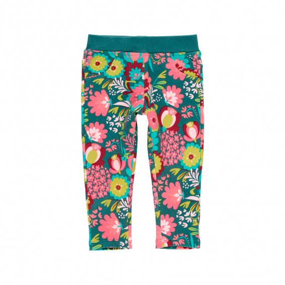 Παντελόνι με floral print, πράσινο Boboli 276825 