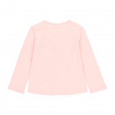 Βαμβακερή μπλούζα με γραφική εκτύπωση, ροζ Boboli 276849 2