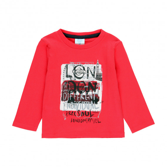 Βαμβακερή μπλούζα London, κόκκινη Boboli 276929 