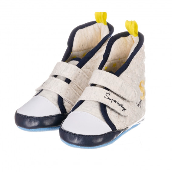 Βρεφικά Αθλητικά παπούτσια - μποτάκια με κίτρινες λεπτομέρειες, μπεζ Cool club 277141 