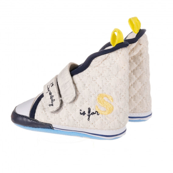 Βρεφικά Αθλητικά παπούτσια - μποτάκια με κίτρινες λεπτομέρειες, μπεζ Cool club 277142 2
