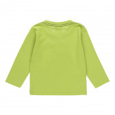 Βαμβακερή μπλούζα με γραφική εκτύπωση, πράσινη Boboli 277522 2