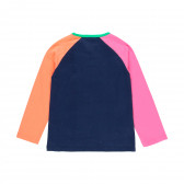Βαμβακερή μπλούζα με χρωματιστά μανίκια, μπλε Boboli 277528 2