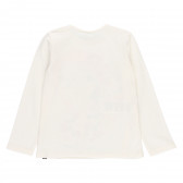 Βαμβακερή μπλούζα με κοριτσίστικο τύπωμα, λευκή Boboli 277615 2