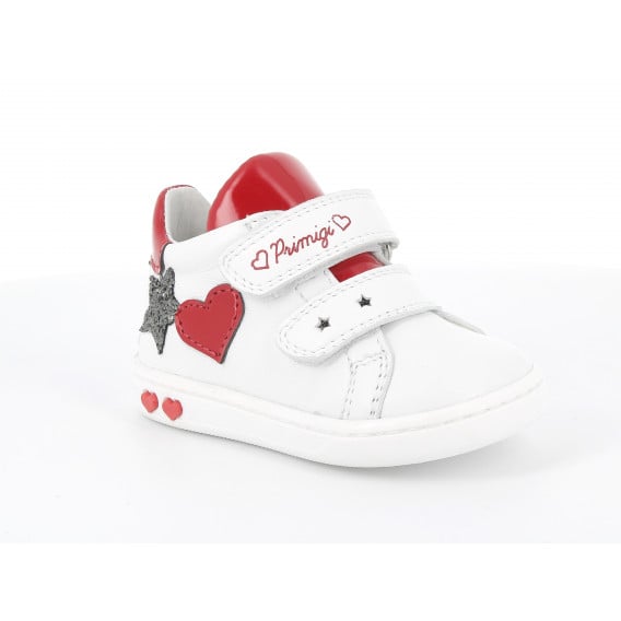 Αθλητικά παπούτσια με απλικέ και κόκκινες πινελιές, λευκό PRIMIGI 277690 