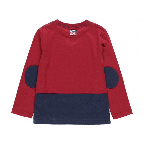 Βαμβακερή μπλούζα με μακριά μανίκια και γραφική εκτύπωση, κόκκινο χρώμα Boboli 277752 2