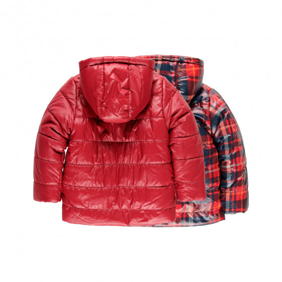 Χειμερινό σακάκι με διπλό στήθος με κουκούλα, κόκκινο Boboli 277763 2