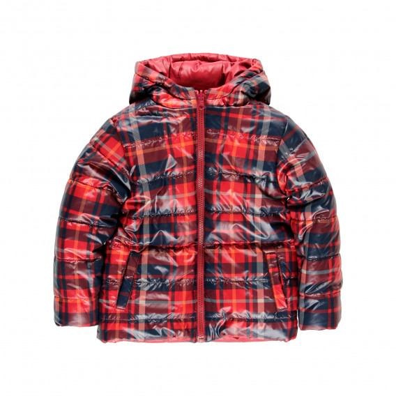 Χειμερινό σακάκι με διπλό στήθος με κουκούλα, κόκκινο Boboli 277765 4