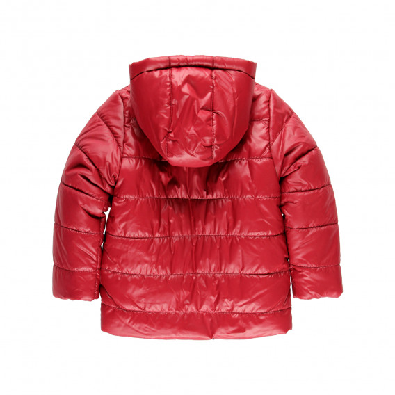 Χειμερινό σακάκι με διπλό στήθος με κουκούλα, κόκκινο Boboli 277766 5