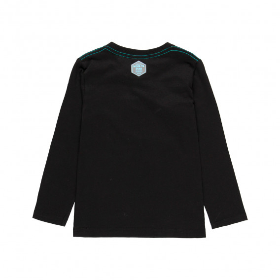 Βαμβακερή μπλούζα με επιγραφή, μαύρη Boboli 277795 2