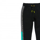 Βαμβακερό παντελόνι με χρωματιστές άκρες, μαύρο Boboli 277799 3