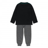 Βαμβακερό φούτερ και παντελόνι σε μαύρο και γκρι χρώμα Boboli 277814 2